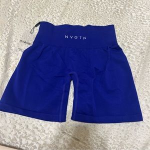 NVGTN COBALT BLUE SOLID SEAMLESS SHORTS XS NWT